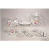 Image 1 : Limoge coffee set with coffee pot, cream and lidded sugar and four snack plates and four demis and s