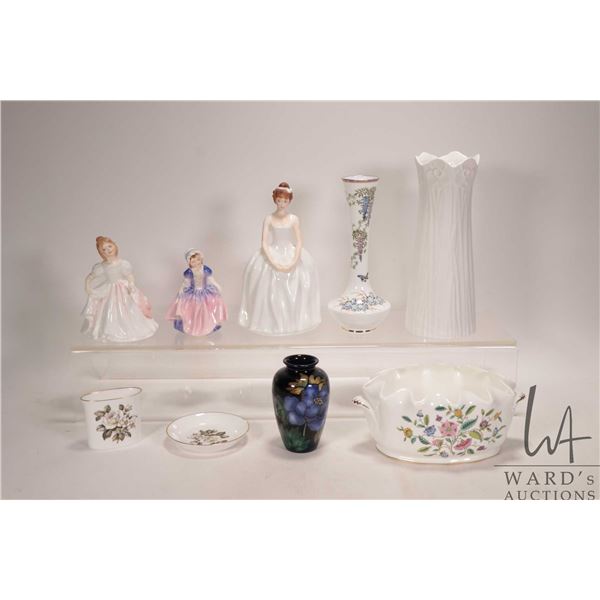 Selection of porcelain and china collectibles including Royal Doulton Embassador 9" vase, three Roya