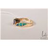 Image 2 : 14kt yellow gold and amethyst ring set with opal and accent diamonds. Size 8.5