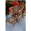 Image 2 : Antique dolls bed, 21 1/2" in length plus a dolls wicker pull cart