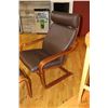 Image 2 : NAMAO LOCATION Modern mid century style Ikea chair and ottoman    -Note: this is a moving auction fr