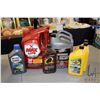 Image 1 : Tub containing selection of oil products including two 5 ltr jugs of Valvoline Max-Life ATF full syn