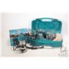 Image 1 : Two Makita power tools including a BO3051 sander with case and discs plus a RT0701C 1 1/4" HP compac