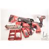 Image 1 : Four Milwaukee cordless power tools including driver, drywall screw gun, angle grinder and reciproca