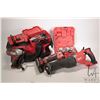 Image 1 : Three Milwaukee cordless power tools including driver, cut out saw and reciprocating saw, includes o