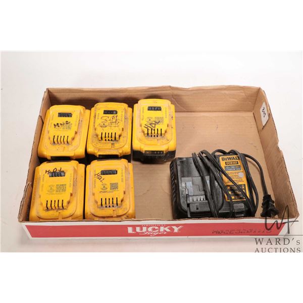 Five DeWalt 20v batteries and a charger
