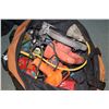 Image 2 : Work bag of assorted power tools including Black & Decker circular saw, Mikita angle grinder, Radley