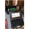 Image 1 : Plastic tool box with a selection of hole saws including Greenlee, DeWalt, Milwaukee and EAB plus a 