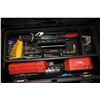 Image 3 : Husky tool box and contents including socket set, propane torch, hacksaw, hole saw kit, bits, drill 