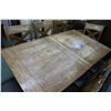 Image 2 : Semi contemporary harvest style 40" X 70" dining table with one 20" skirted insert leaf plus eight d