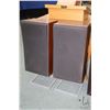 Image 1 : Pair of vintage Bang & Olufsen model BEOVOX S75 speakers on adjustable tilt stand and includes propr