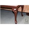Image 2 : Mid 20th century bed end bench with tapestry upholstery and cabriole supports, 17" H X 38" X 18"