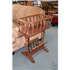 Image 1 : Canadian made maple rectangular plant stand with magazine storage, 31" H X 24" X 14"