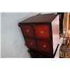 Image 2 : Two modern side tables, one with two open shelves and one with four drawers, 22" H X 20" W X 15" D