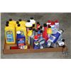Image 1 : Selection of oil products including Power steering fluids, brake fluids, injector cleaner, automatic