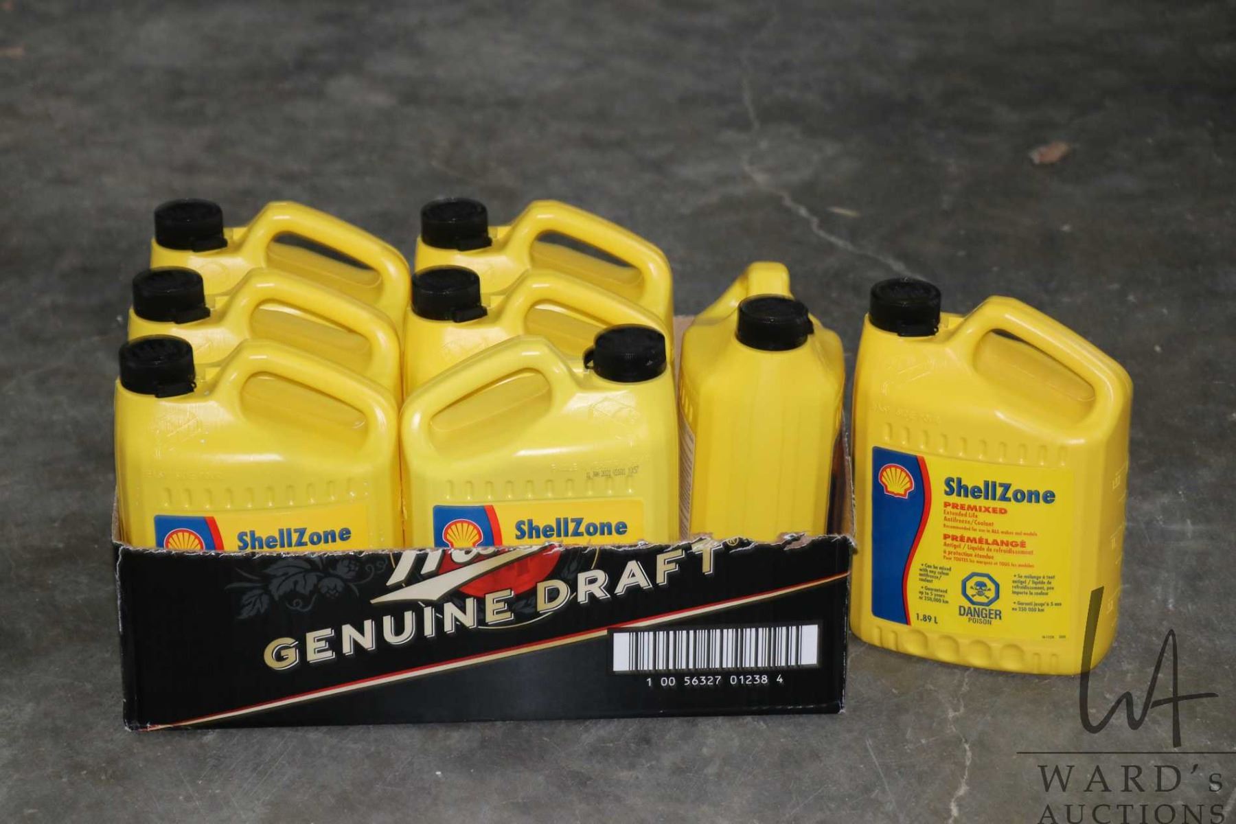 Eight 1.89 ltrs of Shell Zone pre-mixed extended life antifreeze