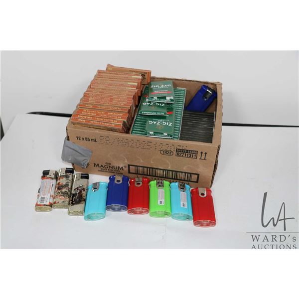 Selection of rolling papers including zig-zag, Embassy, Players and paperwork plus ten assorted ligh