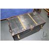 Image 2 : Vintage metal steamer trunk with tray 21" H X 37" W X 20" D
