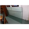 Image 1 : Two heavy glass table tops, one beveled, each approximately 36" X 60"