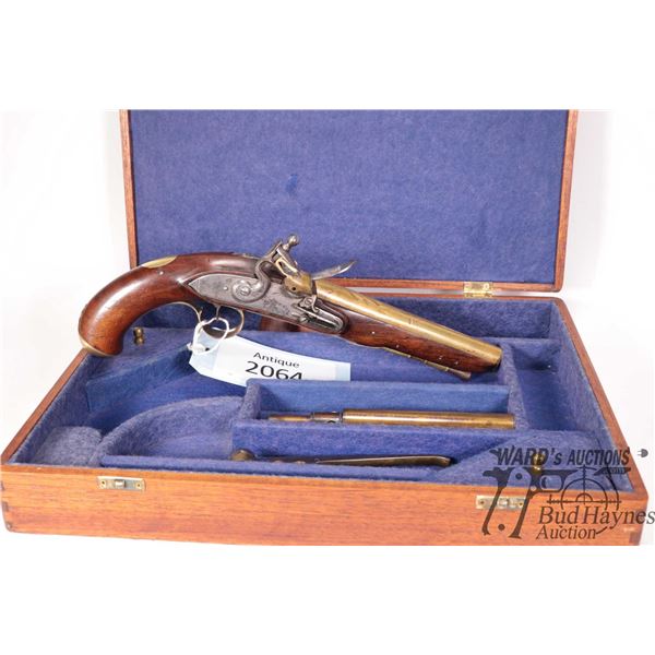 Antique pistol John Walker model English Trade Pistol, .60 Flintlock Single shot muzzle loading, w/ 
