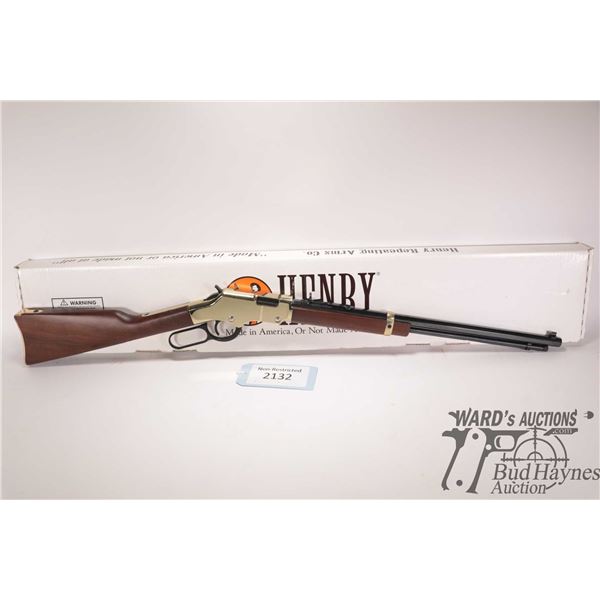 Non-Restricted rifle Henry model Golden Boy, 22 S, L & LR lever action, w/ bbl length 20" [Blued oct