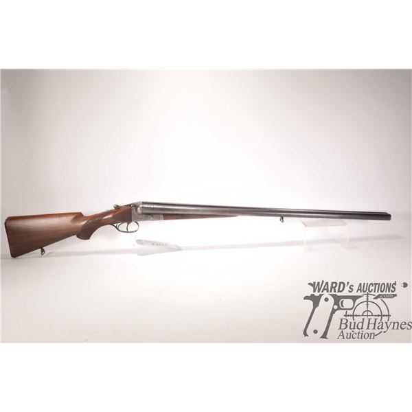 Non-Restricted shotgun GECO model SXS, 12 ga. 2 1/2  Two shot hinge break, w/ bbl length 28 1/2  [Ch