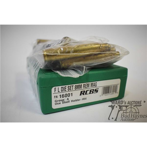 RCBS FL die set 8mm rem mag and a bag of 22 used RCBS FL die set 8mm rem mag and a bag of 22 used br