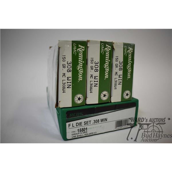 RCBS FL die set .308 win and three full 20 count RCBS FL die set .308 win and three full 20 count bo
