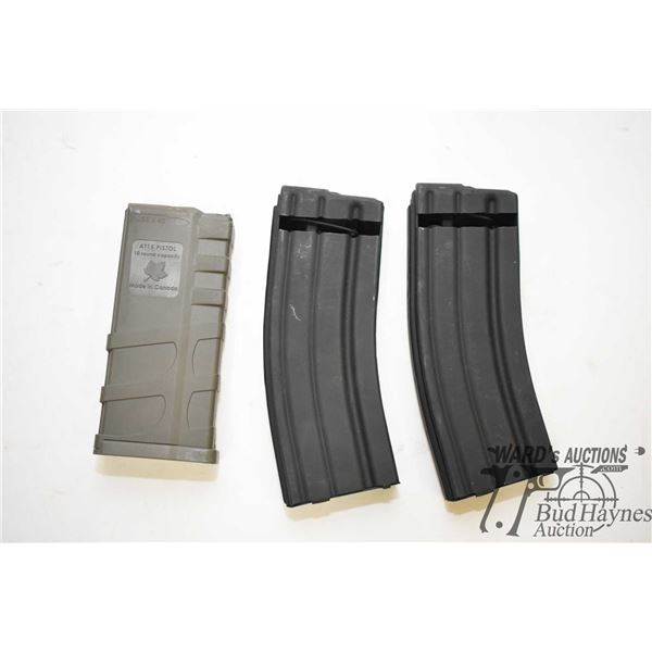 Three AR mags including two metal and one plastic. Three AR mags including two metal and one plastic