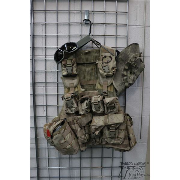 Military drop zone vest w/ first-aid kit, hat and Military drop zone vest w/ first-aid kit, hat and 