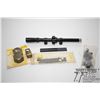 Image 1 : Tasco 4 x1.5 scope, assorted mounts and rings, bag Tasco 4 x1.5 scope, assorted mounts and rings, ba