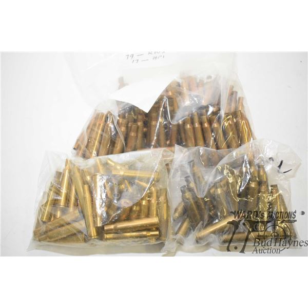 Three bags of 7mm brass including 96 7x65R, 50 Three bags of 7mm brass including 96 7x65R, 50 7x57R 