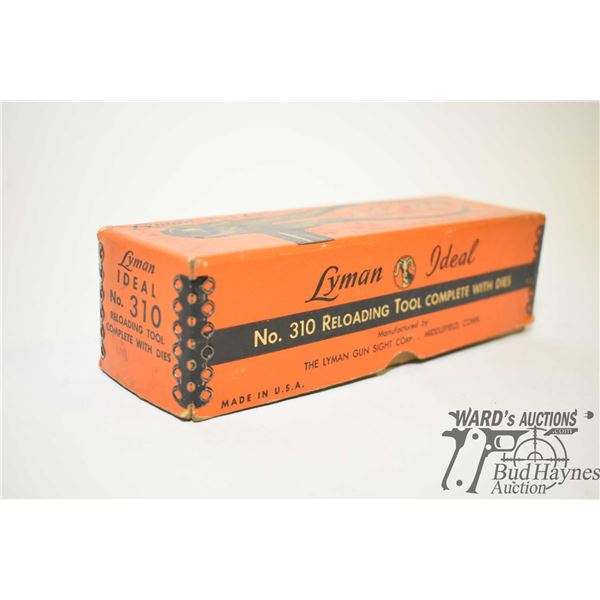 Vintage Lyman Ideal 310 reloading tool w/ 5 dies Vintage Lyman Ideal 310 reloading tool w/ 5 dies