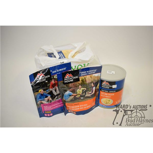 12 Pouches of freeze dried food and one tin 12 Pouches of freeze dried food and one tin