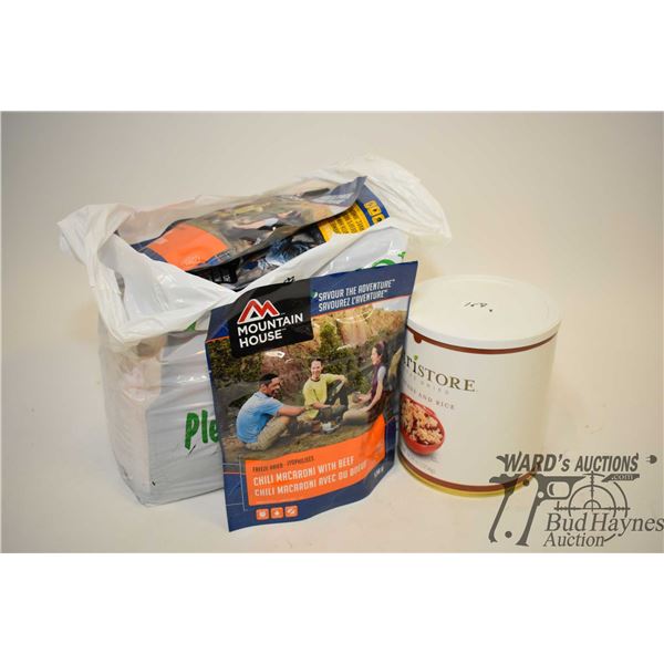 12 Pouches of freeze dried food and one tin 12 Pouches of freeze dried food and one tin