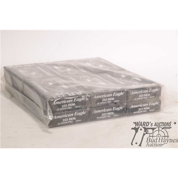 Ten full 20 count boxes of American Eagle .223 rem Ten full 20 count boxes of American Eagle .223 re