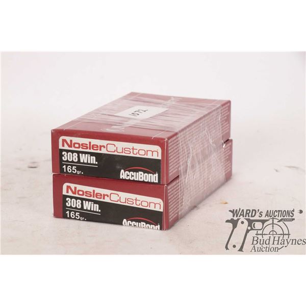Two full 20 count boxes of Nosler custom trophy Two full 20 count boxes of Nosler custom trophy grad