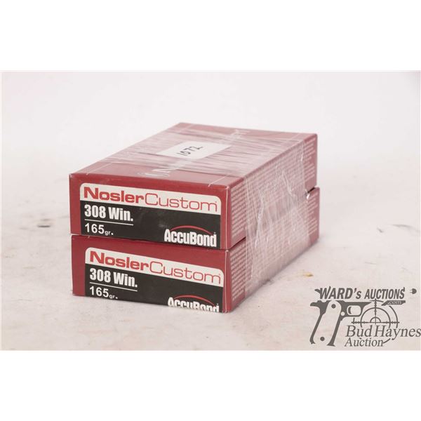Two full 20 count boxes of Nosler custom trophy Two full 20 count boxes of Nosler custom trophy grad