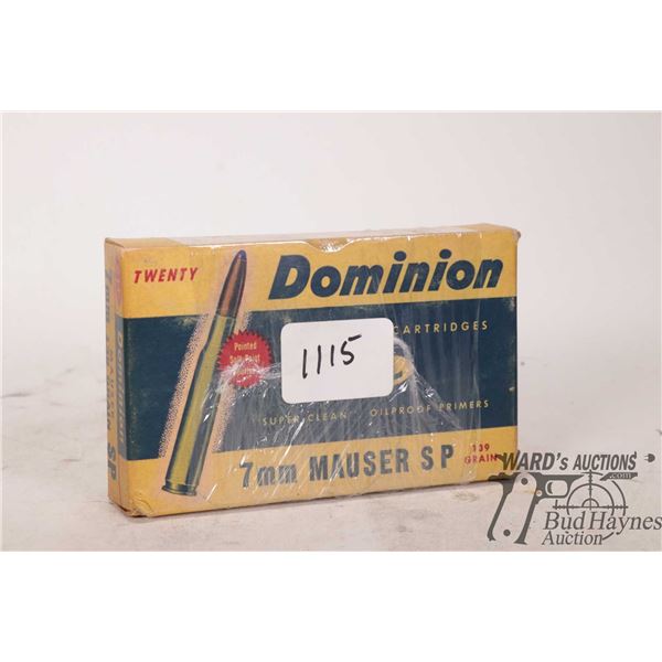 One full 20 count box of vintage Dominion 7mm One full 20 count box of vintage Dominion 7mm Mauser 1