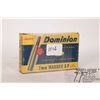 Image 1 : One full 20 count box of vintage Dominion 7mm One full 20 count box of vintage Dominion 7mm Mauser 1