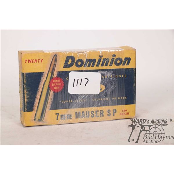 One full 20 count box of vintage Dominion 7mm One full 20 count box of vintage Dominion 7mm Mauser 1