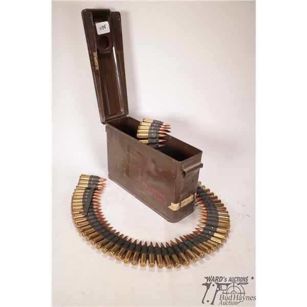 Metal ammo box w/ approx. 200 7,62 MK1 linked Metal ammo box w/ approx. 200 7,62 MK1 linked rounds