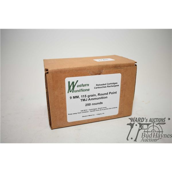 One full 250 count box of Western Ammunition 9mm One full 250 count box of Western Ammunition 9mm 11