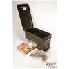 Image 1 : Metal ammo box w/ assortment of shot gun shells Metal ammo box w/ assortment of shot gun shells incl