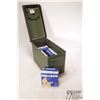 Image 1 : Metal ammo box w/ five full 25 count boxes and one Metal ammo box w/ five full 25 count boxes and on