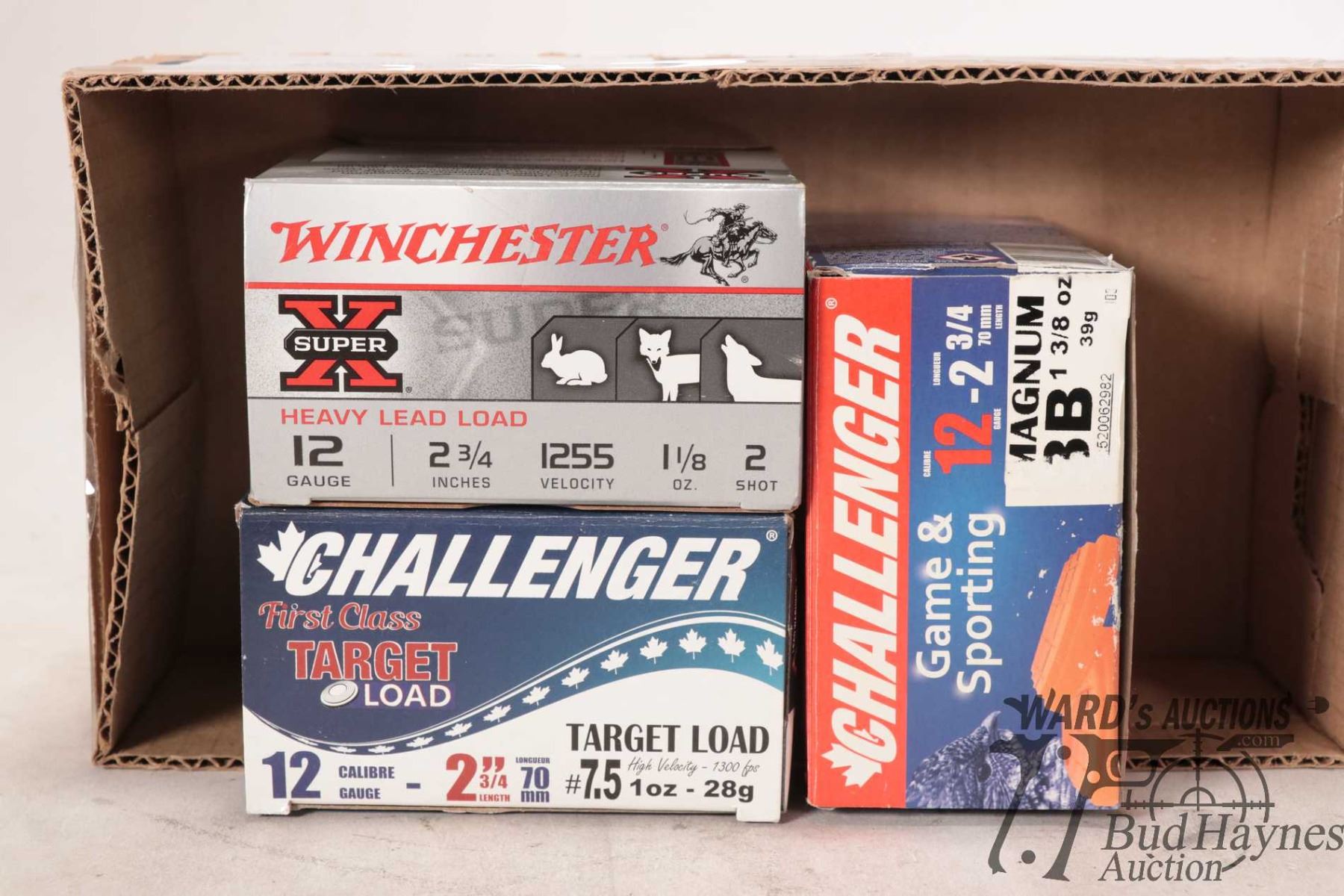 Count Boxes Three full 25 count boxes of 12 GA ammo including Three full 25 count ...
