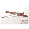 Image 1 : Ross rifle bayonet w/ leather scabbard Ross rifle bayonet w/ leather scabbard