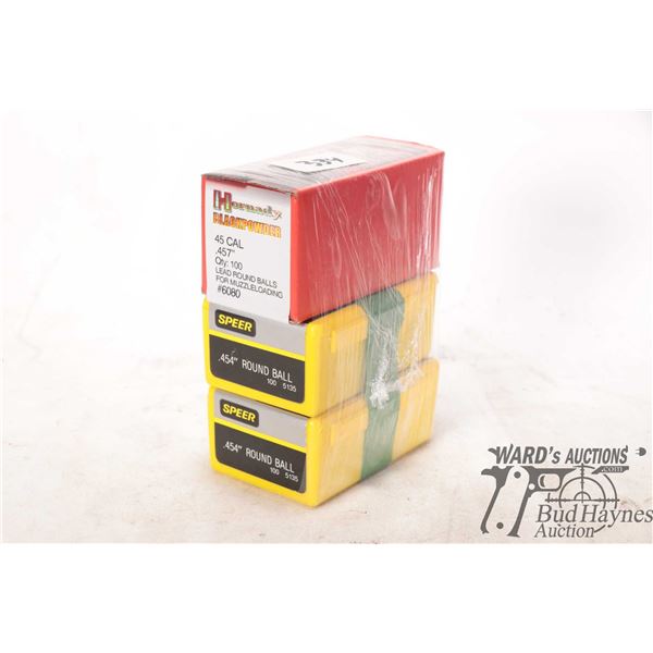 Two full 100 count boxes of Speer .454 round ball Two full 100 count boxes of Speer .454 round ball 