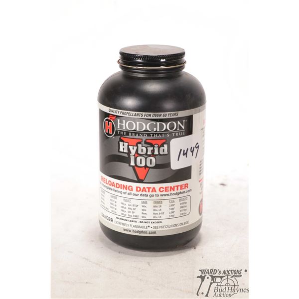 One full 1lb container of Hodgdon Hybrid 100 One full 1lb container of Hodgdon Hybrid 100 powder