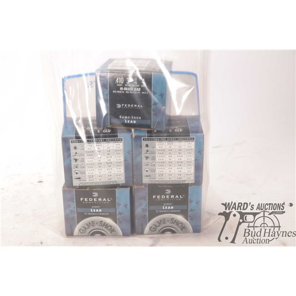 Four full 25 count boxes Federal .410 GA 3" #4, Four full 25 count boxes Federal .410 GA 3" #4, plus